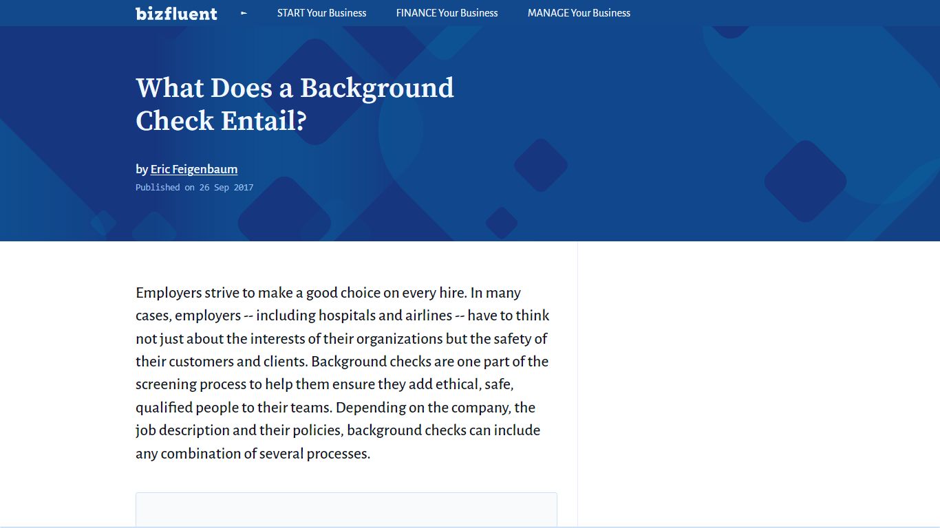 What Does a Background Check Entail? | Bizfluent